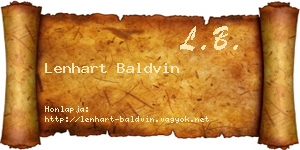 Lenhart Baldvin névjegykártya